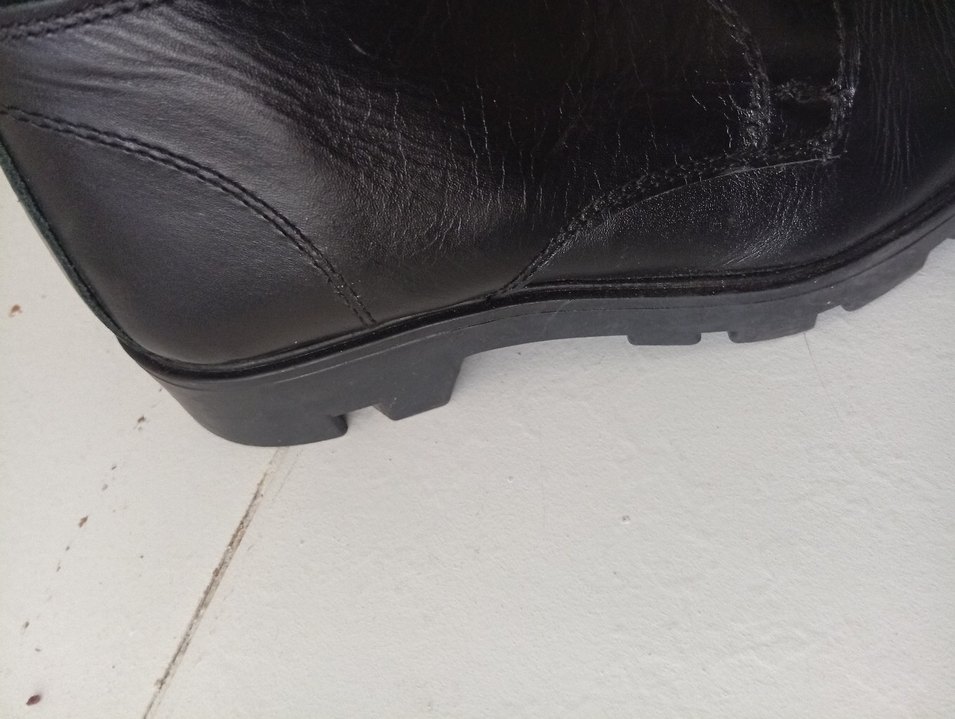 Siyah Minimalist Kadın Bot hakiki deri - Görsel 5