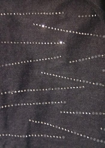 Siyah Payet İşlemeli Kadın Kot Pantolon - Görsel 4