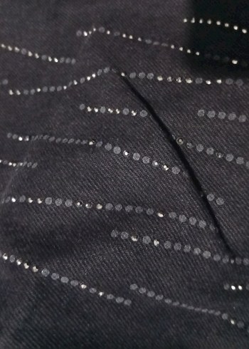 Siyah Payet İşlemeli Kadın Kot Pantolon - Görsel 5