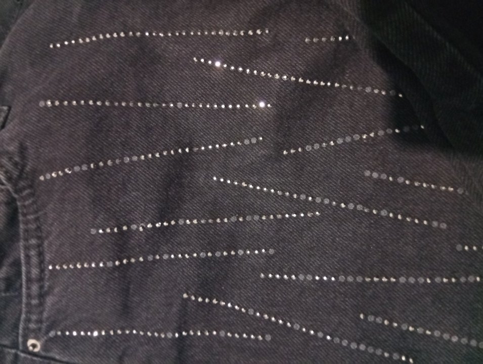 Siyah Payet İşlemeli Kadın Kot Pantolon - Görsel 4