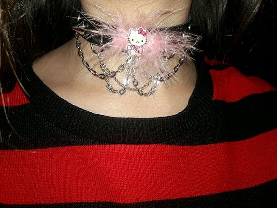 Hello kitty punk deri choker