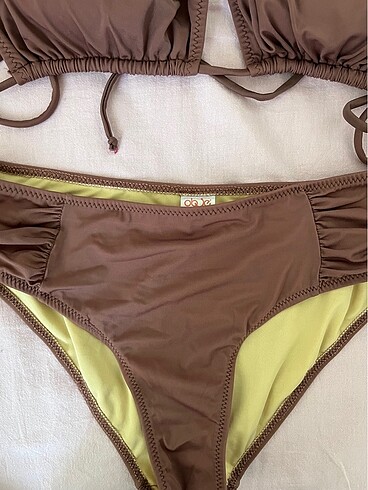 38 Beden camel Renk bikini takımı