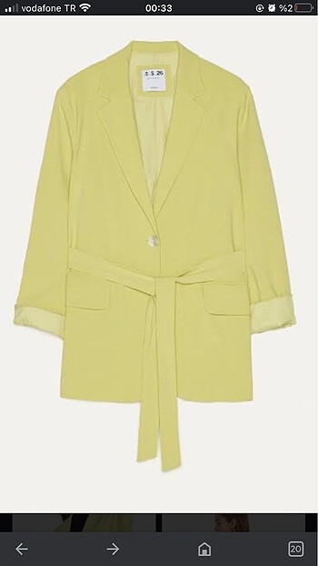 Bershka Bershka Kadın Yeşil Kemerli Blazer