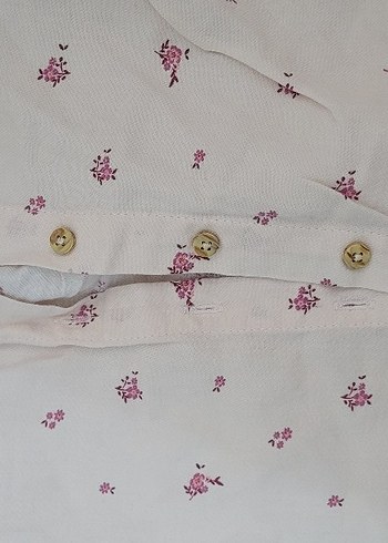 Pembe Pamuklu Fırfırlı Kız gömlek - Görsel 2