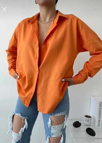 Turuncu oversize gömlek