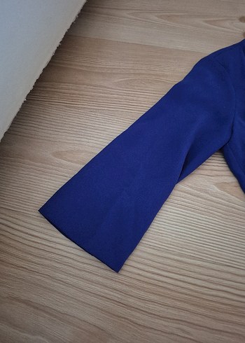 Lacivert V Yakalı orta boy boyu yeni  Elbise - Görsel 5