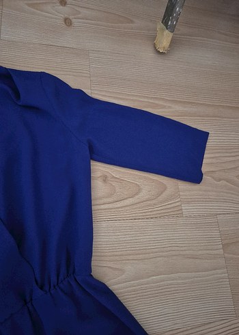 Lacivert V Yakalı orta boy boyu yeni  Elbise - Görsel 3