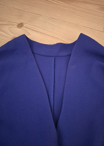 Lacivert V Yakalı orta boy boyu yeni  Elbise - Görsel 6