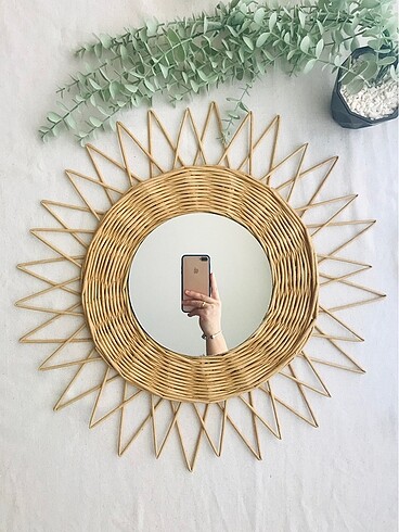 Kağıt çubuk Rattan ayna