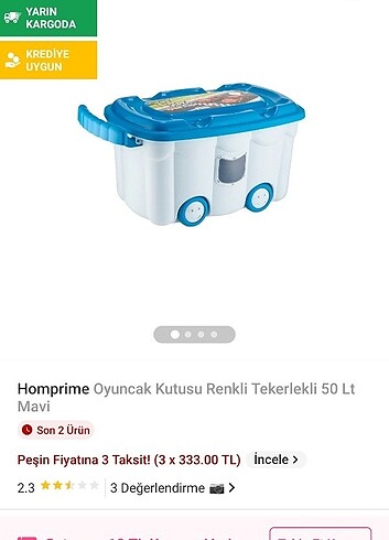 Oyuncak kutusu 50 litre