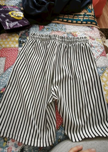 Çizgili ve düz erkek Kumaş Pantolon - Görsel 2