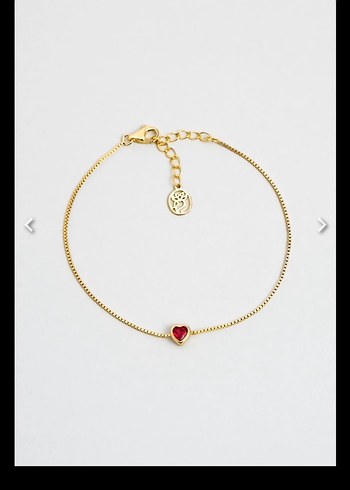 18 Ayar Sarı Altın Kaplama 19 Cm Gümüş Kalp Bileklik - Görsel 5