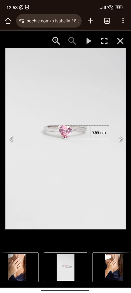 Pembe Taşlı Kadın Yüzük - Görsel 3