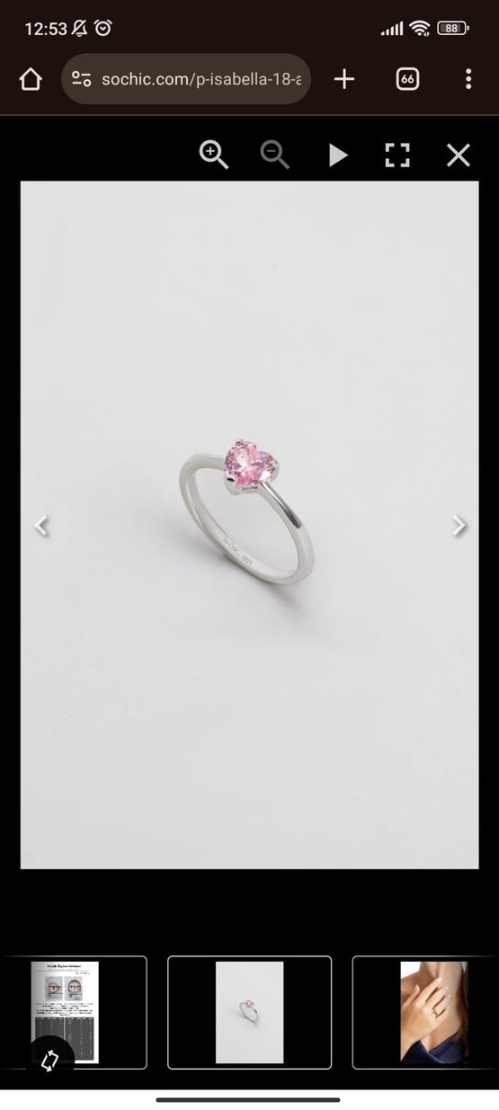 Pembe Taşlı Kadın Yüzük - Görsel 2