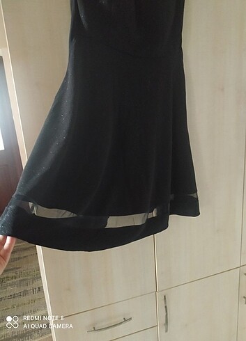 42 Beden siyah Renk Simli kısa elbise