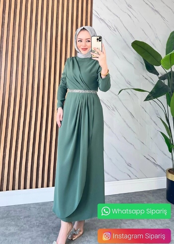 Tesettur abiye elbise  - Görsel 3