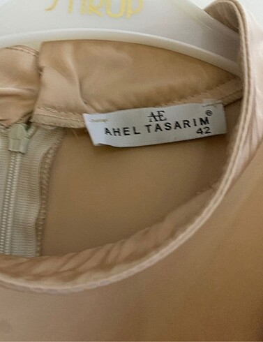 xl Beden camel Renk Ahel tasarım şık abiye