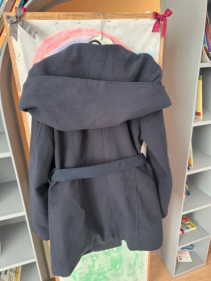 Lacivert kaşe kaban - Görsel 2