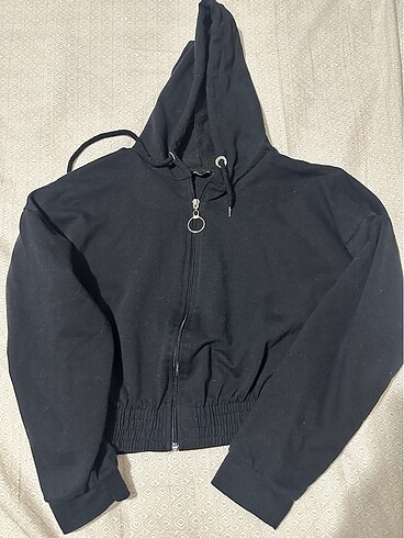 Siyah crop ceket