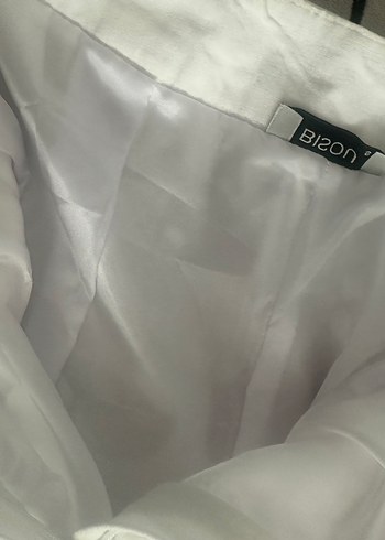 Astarlı beyaz keten pantolon - Görsel 2