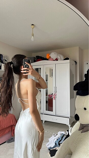 Zara saten elbise