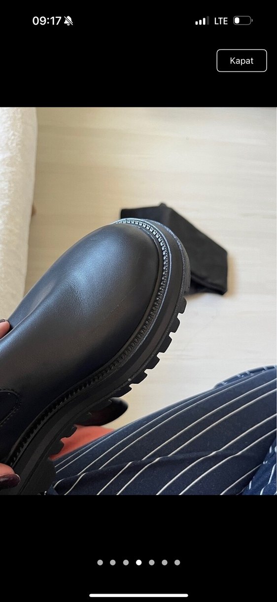 Siyah Deri Dizüstü Gotik Stiletto Çizme - Görsel 4