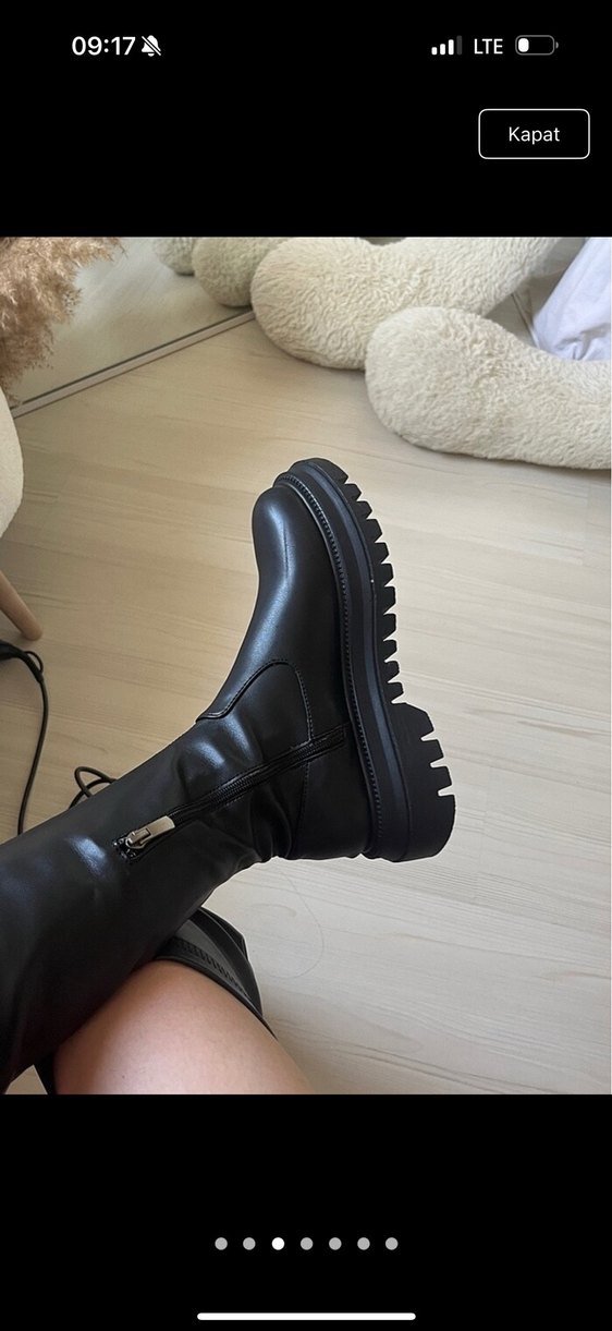 Siyah Deri Dizüstü Gotik Stiletto Çizme - Görsel 3