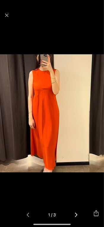 Zara turuncu elbise