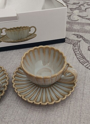 Beden gri Renk Engilish home fiore New bone china ikili fincan seti