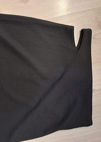 Siyah Yırtmaçlı Mini Mini Etek - Görsel 2