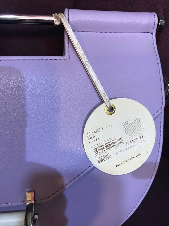 Mor Deri Tokalı Modern Klasik Kadın Çanta - Görsel 3