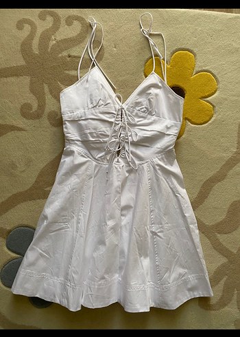 xs Beden Zara Beyaz Mini Askılı Elbise