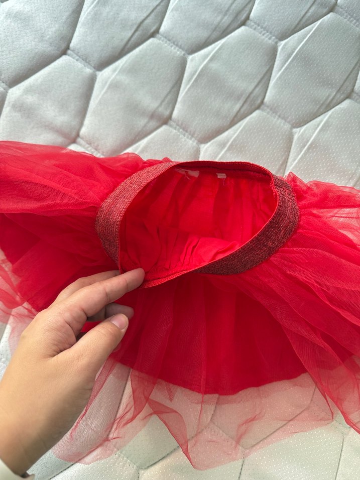 Kız Çocuk Kırmızı Fırfırlı Etek - Görsel 2