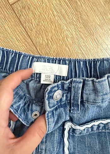 Nakışlı Dantel Detaylı Beyaz Kız Kot Pantolon - Görsel 3