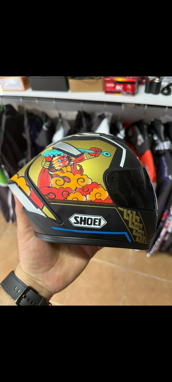 Renkli Baskılı Biker Motosiklet kedi Kaskı - Görsel 3