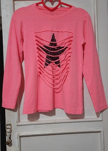 Pembe Uzun Kollu Kız Tişörtü - Görsel 4