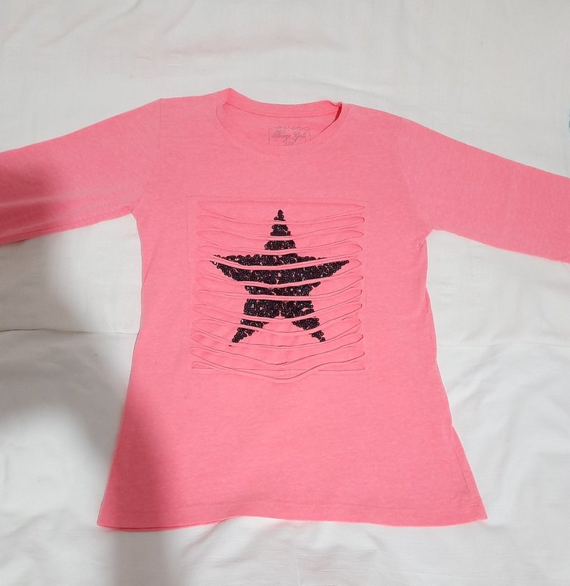 Pembe Uzun Kollu Kız Tişörtü - Görsel 2