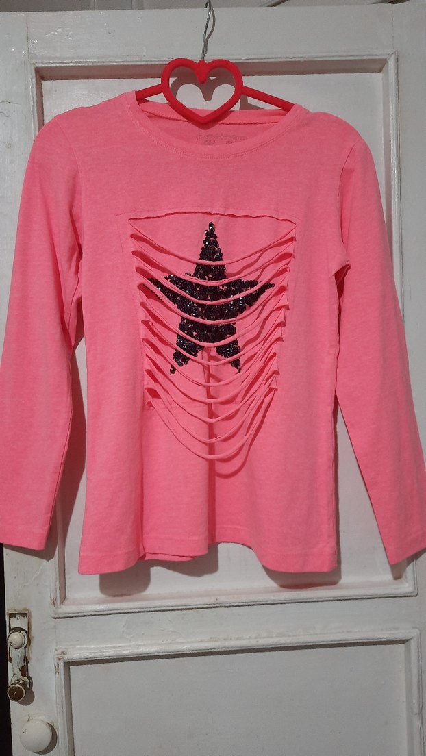 Pembe Uzun Kollu Kız Tişörtü - Görsel 3