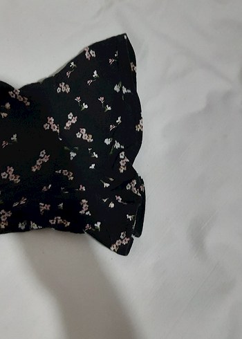 Siyah Çicekli Karpuz kol Bluz - Görsel 6