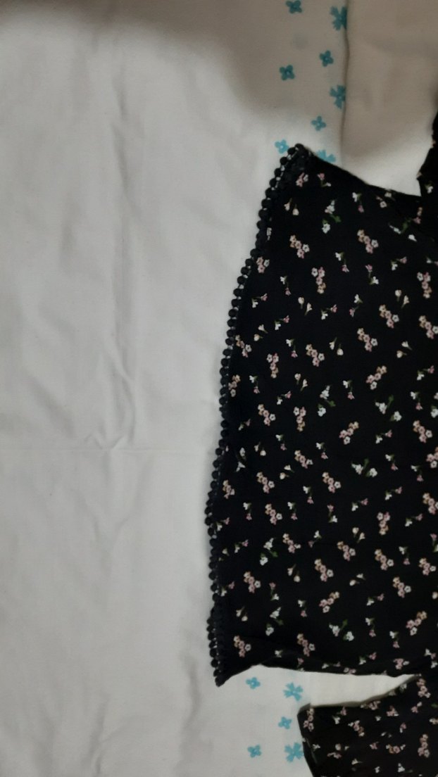 Siyah Çicekli Karpuz kol Bluz - Görsel 5