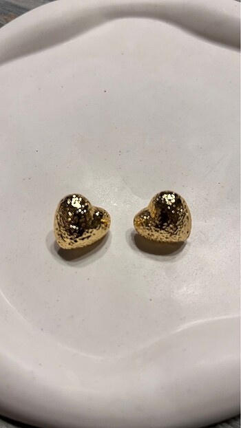 Beden altın Renk Gold kalp küpe