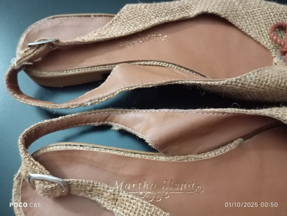 Bej Nakışlı Örgü Dolgu Topuklu Espadril - Görsel 2