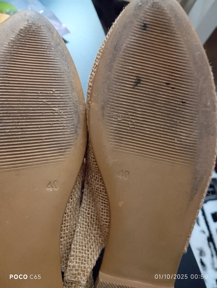 Bej Nakışlı Örgü Dolgu Topuklu Espadril - Görsel 3