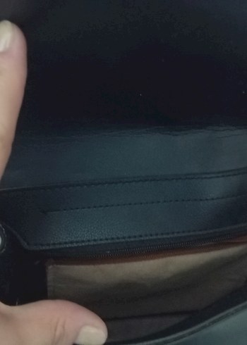 Beden siyah Renk Siyah Deri Tokalı Kadın Çanta