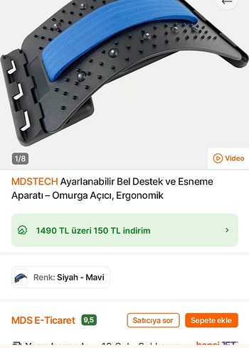 Mavi Baskılı Yoga Kayışı - Görsel 3