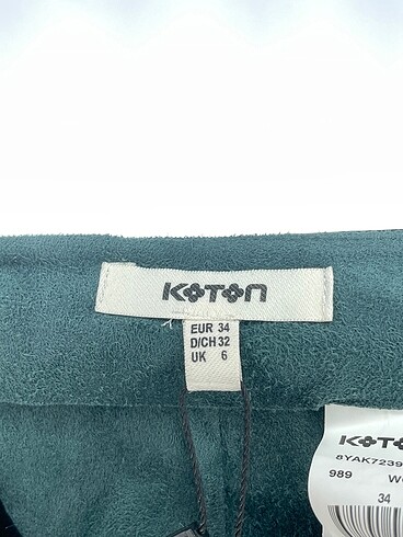 34 Beden yeşil Renk Koton Mini Etek %70 İndirimli.