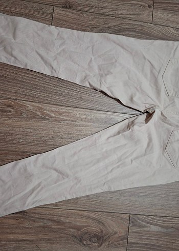 40 Beden Bej Kadın Fermuarlı Kumaş Pantolon