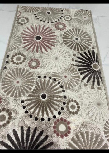 Kahverengi Çiçek Desenli Modern Halı - Görsel 3