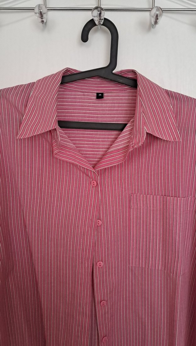 Bordo Uzun Kollu Düğmeli Gömlek - Görsel 2