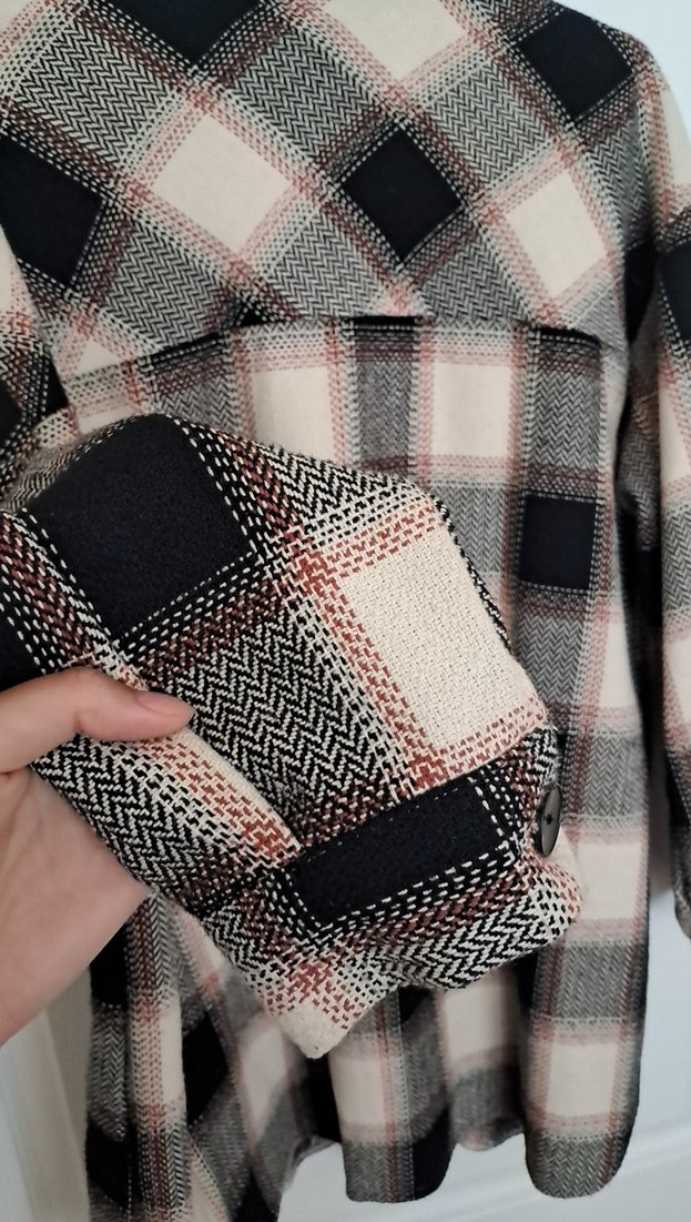 Düğmeli Ekose Desenli Kadın Gömlek - Görsel 4